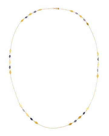 Willow Bloom 24k Long Cluster Station Necklace W/ Iolite
