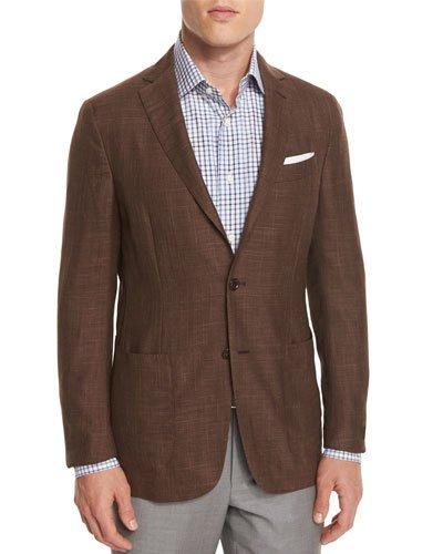 Capri Check Two-button Sport Coat, Brown
