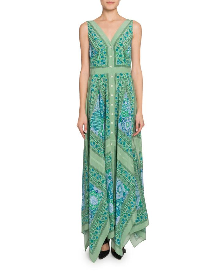 Floral Print Button-front Dress