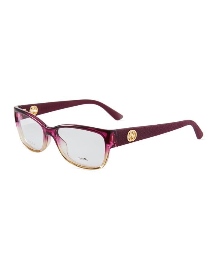 Rectangle Ombre Plastic Optical Glasses