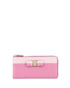 Two-tone Saffiano Clutch Wallet, Pink