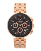 Men's 44mm Chronograph Watch With Bracelet Strap, Rose Gold