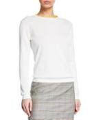 Long-sleeve Scalloped Pullover