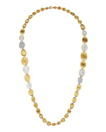 Lunaria 18k Yellow Gold Diamond W/ Mother Of Pearl Necklace