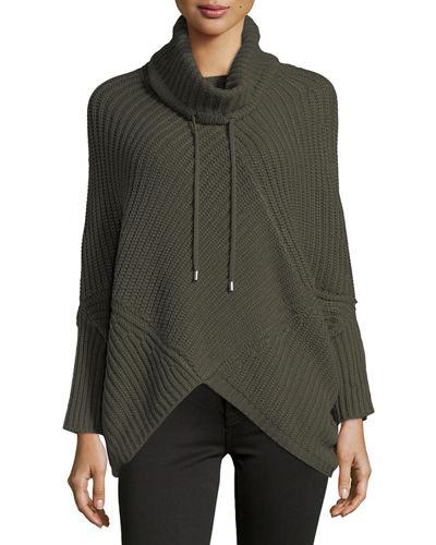 Knit Long-sleeve Poncho