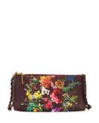 Floral Faux-leather Clutch Bag,