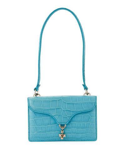 Embossed Alligator Shoulder Bag,