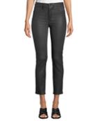 High-rise Ankle Leather Cigarette Pants