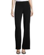 Wide-leg Side-zip Pants, Black