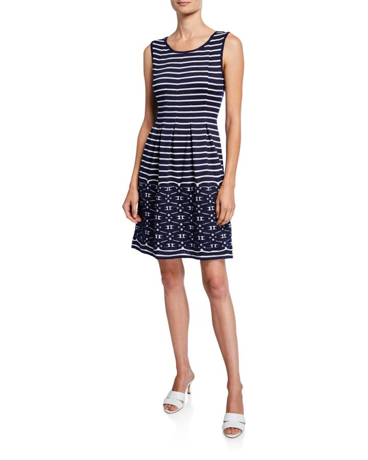 Striped Fit-&-flare Tank Dress