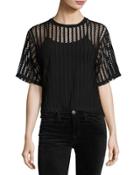 Lattice Jersey Box Tee, Black