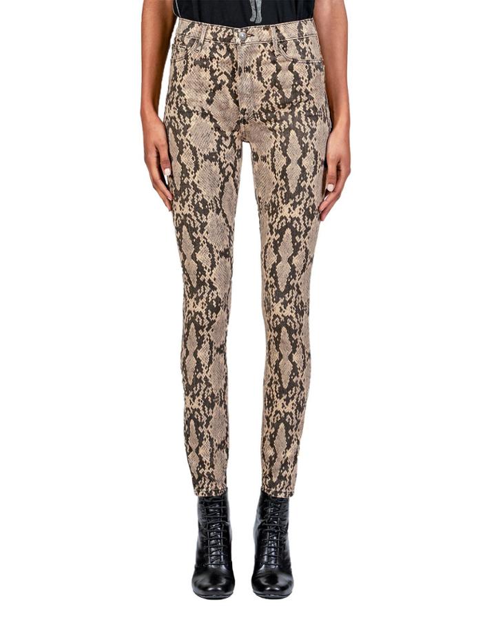 Christie Super High-rise Python-print Jeans