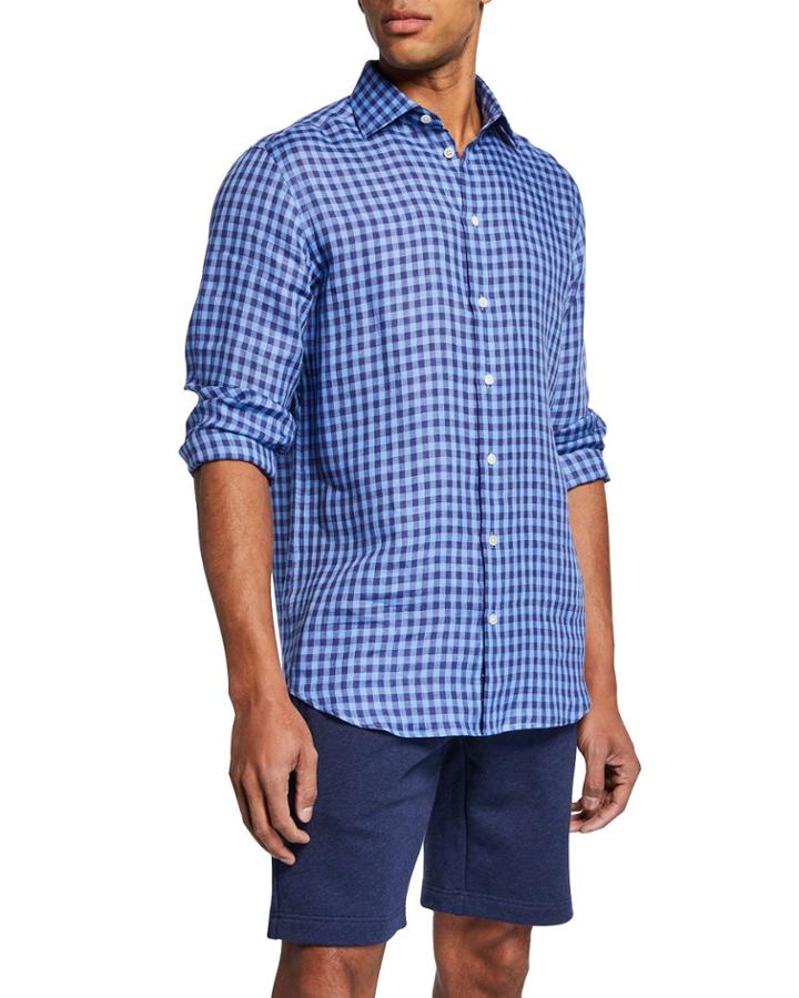Men's Linen Medium Check
