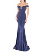 Off-the-shoulder Sparkle Trumpet Gown