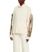 Cross Fox Fur-trim Turtleneck