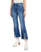 Le Crop Flare Jeans With Raw Bottom