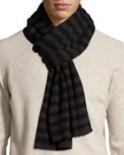 Penguin Bailey Men's Striped Scarf, Italian Black