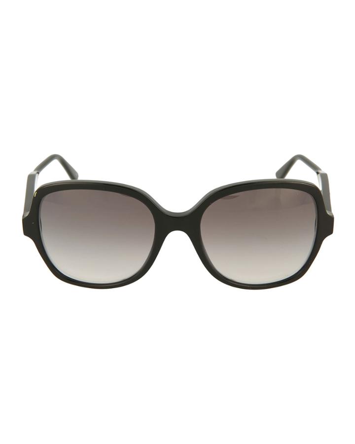 Novelty Oversized Round Acetate/leather