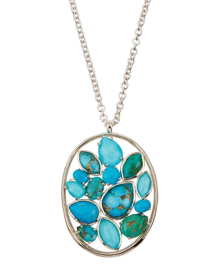 Rock Candy Large Turquoise Cluster Pendant Necklace