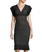Stretch Lace Ruffle Dress