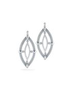 18k Diamond & Cable Marquise Drop Earrings