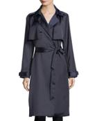 Sateen Belted Trench Coat