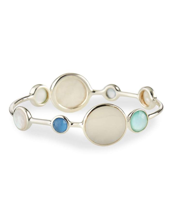 Wonderland Shell And Stone Bangle In Brazilian Blue