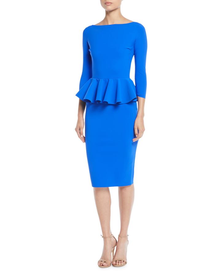 Dinara Peplum Sheath Cocktail Dress