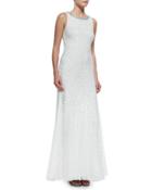 Sleeveless Beaded Gown With Cutout Back
