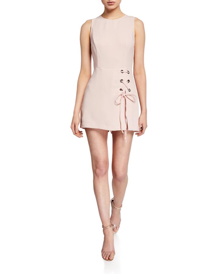 Lace-up Sleeveless Romper