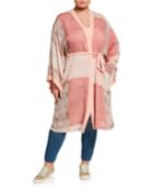 Plus Size Patchwork Printed Kimono