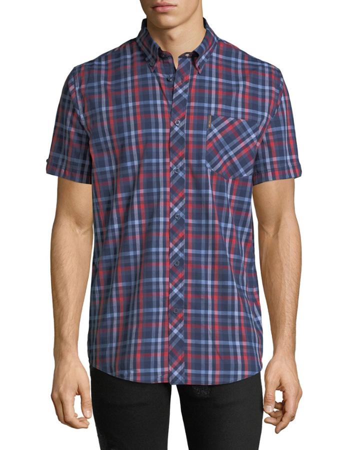 Men's Checkered Short-sleeve