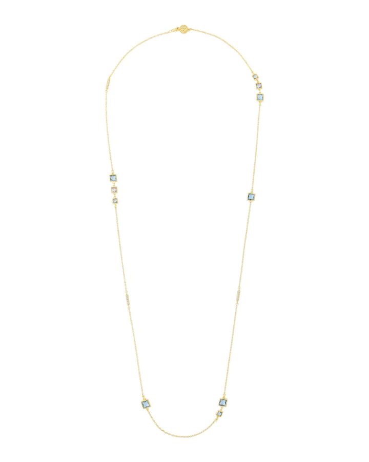 Ocean Azure Square-station Necklace,