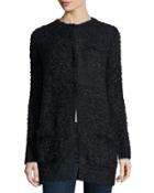 Long-sleeve Knit Cardigan, Navy/black