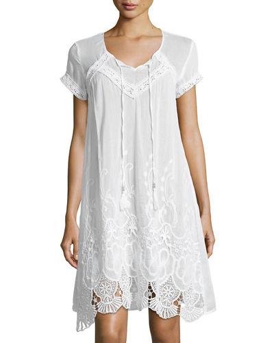 Crochet-trim Cotton-blend