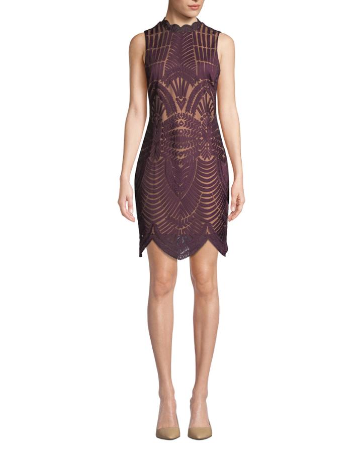 Alice Lace Scalloped Sleeveless Cocktail Dress