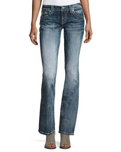 Faded Slim Boot-cut Jeans,