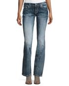 Faded Slim Boot-cut Jeans,