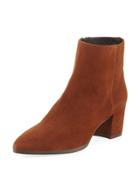 Zepher Suede Zip Bootie, Brown