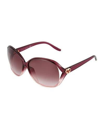 Gg-heart Ombre Sunglasses, Violet