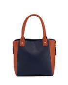 Two-tone Top Handle Tote Bag