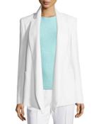 Open-front Draped Jacket, Frost