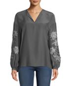 Aquila Split-neck Embroidered Sleeve Matte