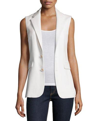 Button-front Vest, Cream