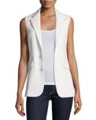 Button-front Vest, Cream