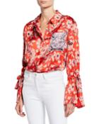 Elisia Paisley Long-sleeve Snake-panel
