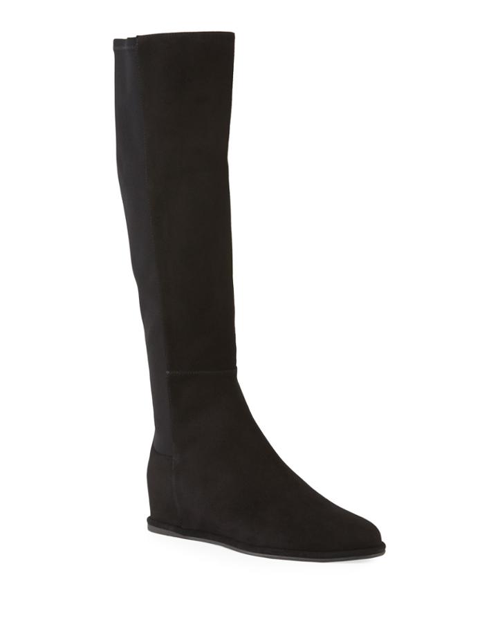 Rampion Suede Wedge Knee Boots