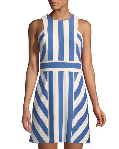 Graphic Striped Sleeveless Dress