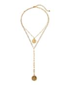 Chain-link Layered Coin Y-necklace