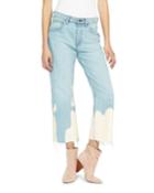 Sloane Mid-rise Bleached Straight Crop Jeans